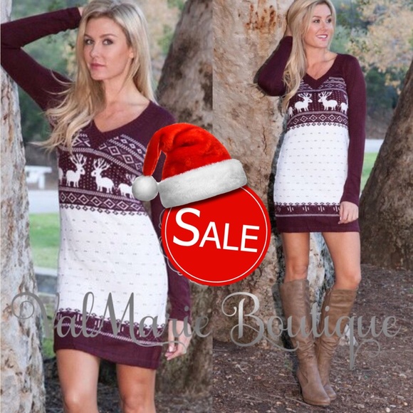 ValMarie Dresses & Skirts - 🔥FINAL PRICE🔥Reindeer Fair Isle Sweater Dress